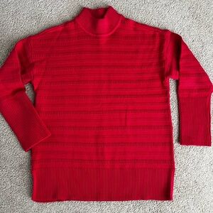 LOFT Vibrant Red Knit Sweater